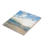 Carreau oiseaux sur la plage (Côté)