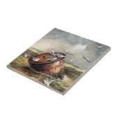 Carreau Oiseaux Sur Un Baril De Céramique (Côté)