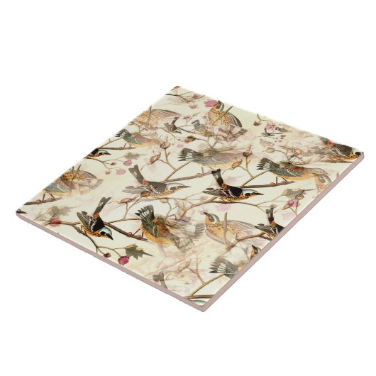 Carreau Oiseaux sur une branche (Côté)