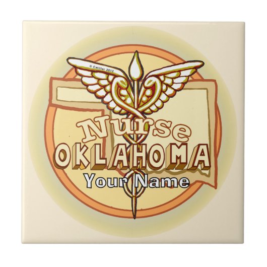 Carreau Oklahoma Nurse Caduceus Tile (Devant)