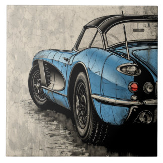 Carreau Old Blue Vintage Sports Vue côté voiture