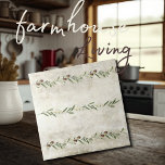 Carreau Olive & Branches Florales Blossoms Rustiques<br><div class="desc">Des branches d'olivier rustiques à l'aquarelle. Fleurs de fleurs d'olive dans ce motif mixte. Mélangez et faites correspondre d'autres tuiles pour créer votre look parfait. 100% de satisfaction client avec "Zazzle" tous les jours.</div>