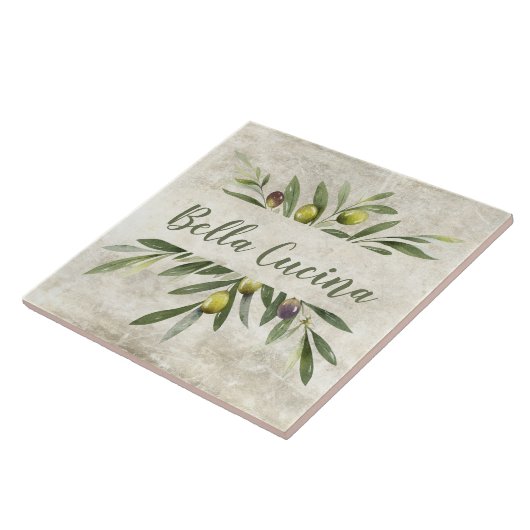 Carreau Olivier rustique & Branches Bella Cucina (Côté)