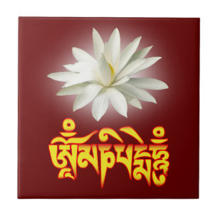 Carreau Om mani padme mantra