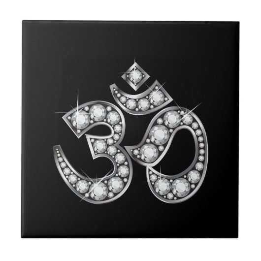 Carreau Om Symbole with "Diamond" Stones (Devant)