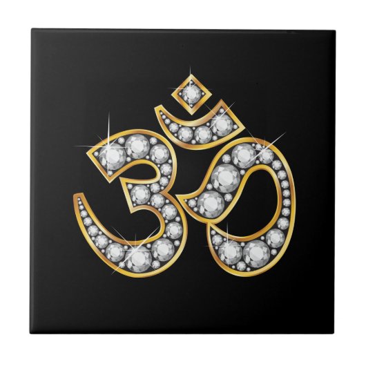 Carreau Om Symbole with "Diamond" Stones (Devant)