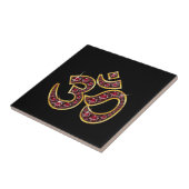 Carreau Om Symbole with "Ruby" Stones (Côté)
