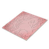 Carreau Ombre rose Lapin Bois Embossés Nature Florale (Côté)