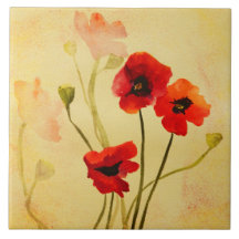 Ombres de pavot Mosaïque Unsigned Shower Accents &