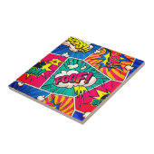 Carreau OMG BOOM Tile - Retro Comic Pop Art Fun! (Côté)