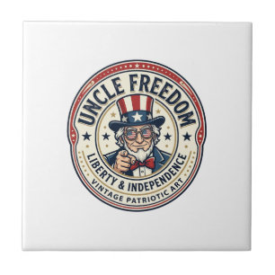 Carreau Oncle Freedom Patriotique Oncle Sam Personnage Fon