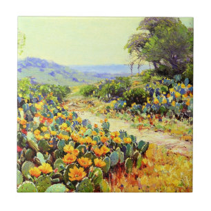 Carreau Onderdonk - Cactus en fleurs,