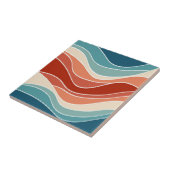 Carreau Ondes de style rétro multicolore (Côté)