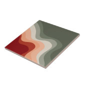 Carreau Ondes de style rétro vert et rouge (Côté)