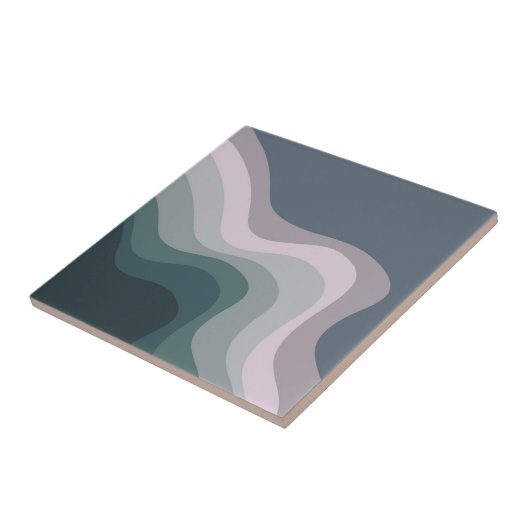 Carreau Ondes de style rétro violet et turquoise (Côté)