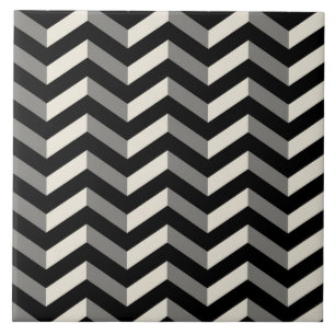 Carreau Op Art noir et blanc Motif Chevron