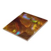 Carreau Opale de feu orange iridescente (Côté)