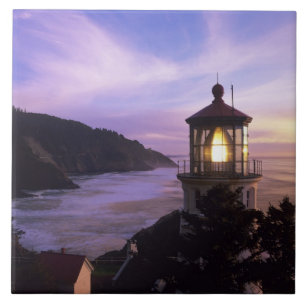 Carreau OR, côte de l'Oregon, phare de Heceta Head, sur
