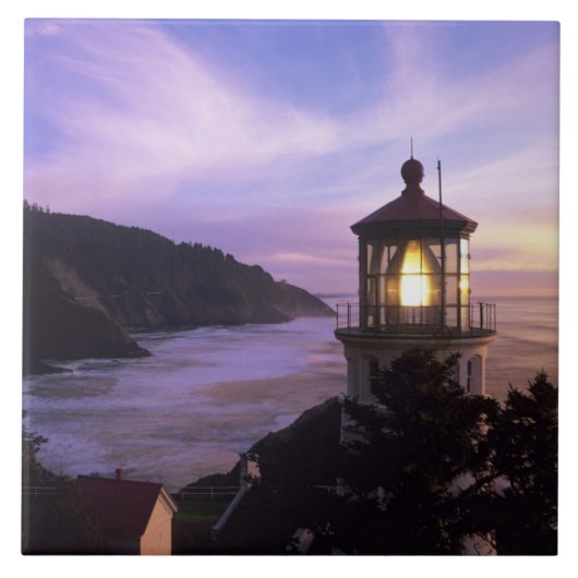 Carreau OR, côte de l'Oregon, phare de Heceta Head, sur (Devant)