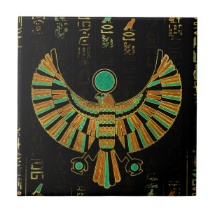Carreau Or de faucon de Horus d'Egyptien et cristal de