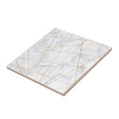 Carreau or de marbre blanc de faux de poussin élégant (Côté)