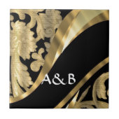 Carreau Or et remous noir de damassé (Devant)