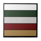 Carreau Or et vert de Noël, bandes rouges, argentées et bl (Devant)