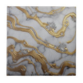 Carreau Or liquide de luxe et design marbre blanc (Devant)