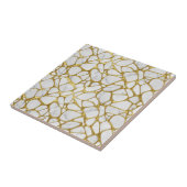 Carreau Or liquide de luxe motif marbre blanc (Côté)