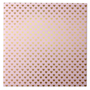 Carreau Or Métallic Foil Coeurs Aimer Rose Moderne