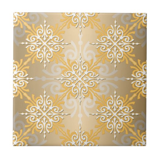 Carreau Or pâle damassé jaune (Devant)