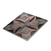 Carreau Or rose noir géométrique marbre (Côté)