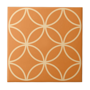 Carreau orange abricot avec motif cercle répétitif