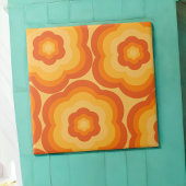 Carreau Orange Bold Y2K Fleur sauvage Vibrant Décor de pri