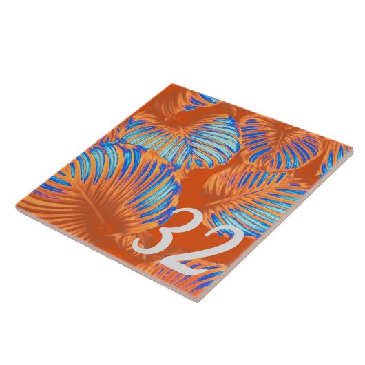 Carreau Orange brûlée et bleu électrique (Côté)