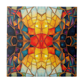 Carreau Orange Centre Kaleidoscope