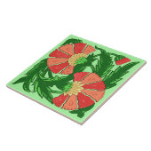 Carreau Orange de William Morris et vert Jacobean et de (Côté)