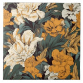 Carreau Orange et blanc joliment fleuri (Devant)