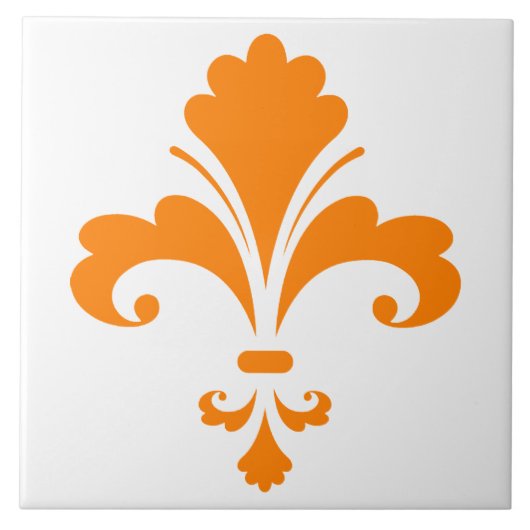 Carreau Orange Fleur de lis (Devant)