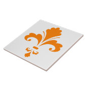 Carreau Orange Fleur de lis (Côté)