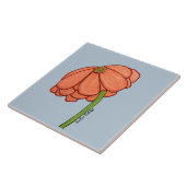 Carreau Orange Flower with Blue background (Côté)