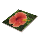 Carreau Orange Hibiscus Fleur Tropical Floral (Côté)