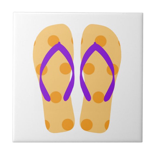 Carreau Orange Purple Summer Beach Flip Flops Carrelage cé (Devant)