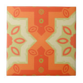 Carreau Orange Rouge Vert Moderne Ethnique Motif Marocain (Devant)