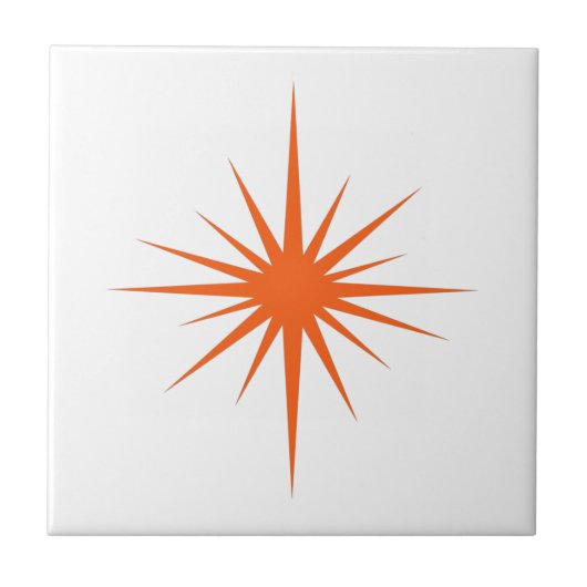 Carreau Orange Starburst atomique moderne du milieu du siè (Devant)