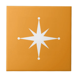 Carreau orange Starburst Mid Century Moderne Rétro