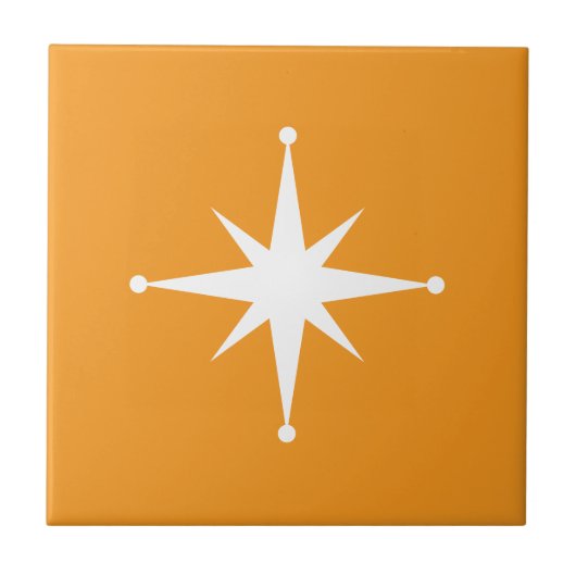 Carreau orange Starburst Mid Century Moderne Rétro (Devant)