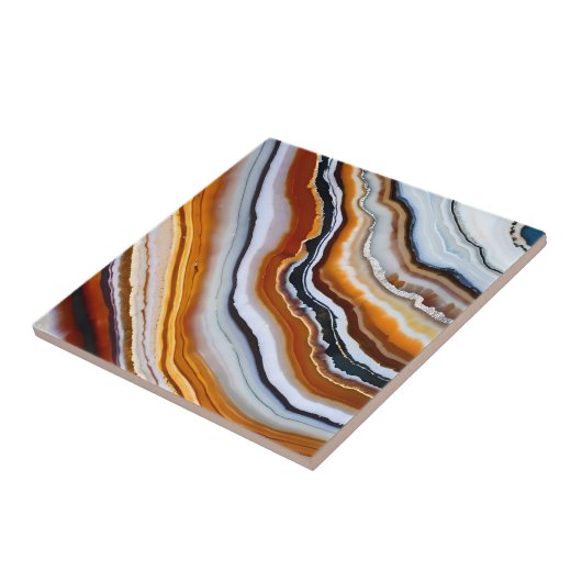 Carreau Orange Terracotta Blanc Black Blue Agate Géode (Côté)