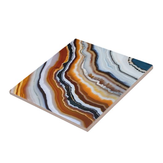 Carreau Orange Terracotta Blanc Black Blue Agate Géode (Côté)