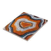 Carreau Orange Terracotta noir gris blanc Géode d'âge (Côté)